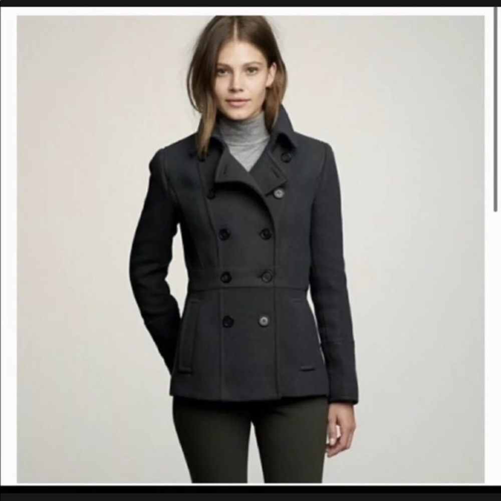 J. Crew Gray Double-Breasted Wool “Nello Gori Stadium Coat” Size 4